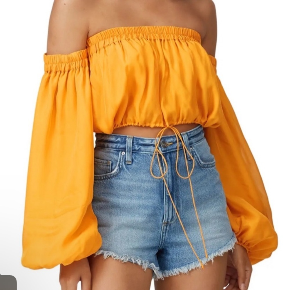 Amur Yellow Rosalina Off Shoulder Top